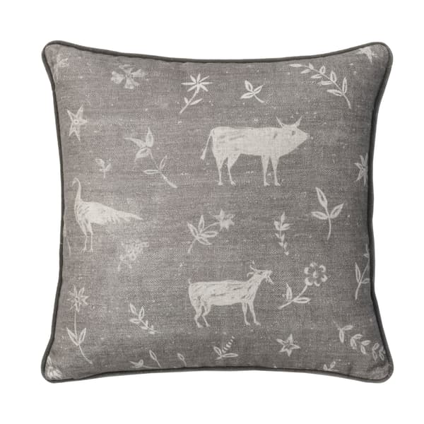 Avebury Smoke, Sustainable Feather, Cushion, 55cm x 55cm - Andrew Martin Linen & Linen Blend & Viscose Blend Animal & Floral - image 1