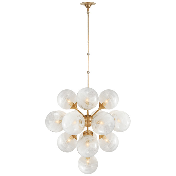 Cristol Chandelier Brass, Large, Hand-Rubbed Antique Brass - Andrew Martin - image 1