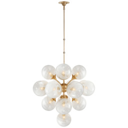 Cristol Chandelier Brass, Large, Hand-Rubbed Antique Brass - Andrew Martin - thumbnail 1
