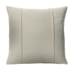 Allegra Ivory, Sustainable Feather, Cushion, 55cm x 55cm - Andrew Martin Bouclé & Cotton Blend & Wool Blend Plain - thumbnail 1