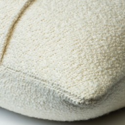Allegra Ivory, Sustainable Feather, Cushion, 55cm x 55cm - Andrew Martin Bouclé & Cotton Blend & Wool Blend Plain - thumbnail 2