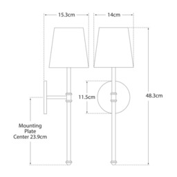 Camille Wall Light Nickel, Wall Light, Polished Nickel - Andrew Martin - thumbnail 2