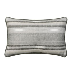 Nineveh Smoke Rectangular, Sustainable Feather, Cushion, 55cm x 35cm, Slate - Andrew Martin Linen & Linen Blend & Viscose Blend Stripe - thumbnail 1