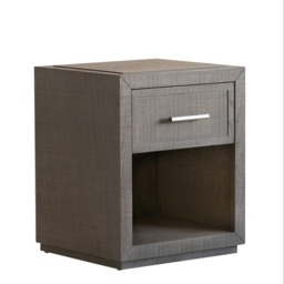 Raffles 1 Drawer Bedside Table Grey, Small Bedside Table, Small - Andrew Martin