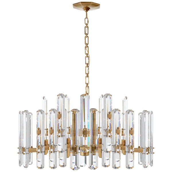 Bonnington Chandelier Brass, Large, Hand-Rubbed Antique Brass - Andrew Martin - image 1