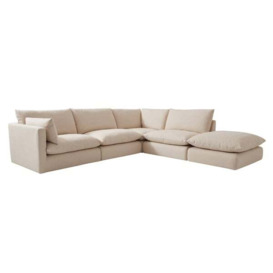 Clinton Large Sectional Sofa in Neutral Linen - Andrew Martin Light Neutral