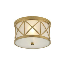 Montpelier Small Ceiling Light - Hand-Rubbed Antique Brass, Ceiling Light, Small - Andrew Martin Hand-Rubbed Antique Brass - thumbnail 1