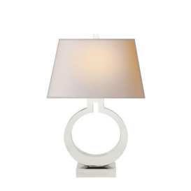 Ring Form Small Table Lamp - Polished Nickel, Light, Small - Andrew Martin Polished Nickel - thumbnail 1