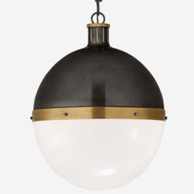 Hicks Small Pendant Light - Bronze And Hand-Rubbed Antique Brass, Pendant Light, Small - Andrew Martin - thumbnail 2