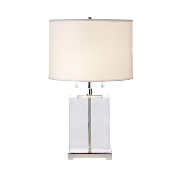 Block, Table Lamp, Medium, Clear/Silver - Andrew Martin - image 1