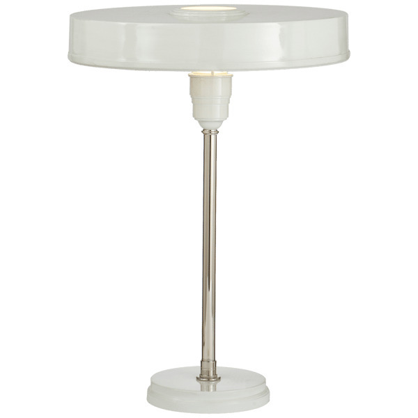 Carlo, Desk Lamp, Polished Nickel/Antique White - Andrew Martin - image 1