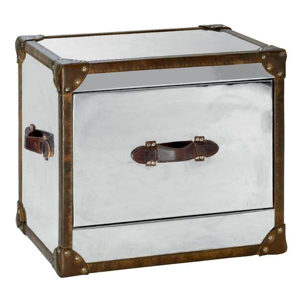 Howard Steel/Leather, Side Table - Andrew Martin - image 1
