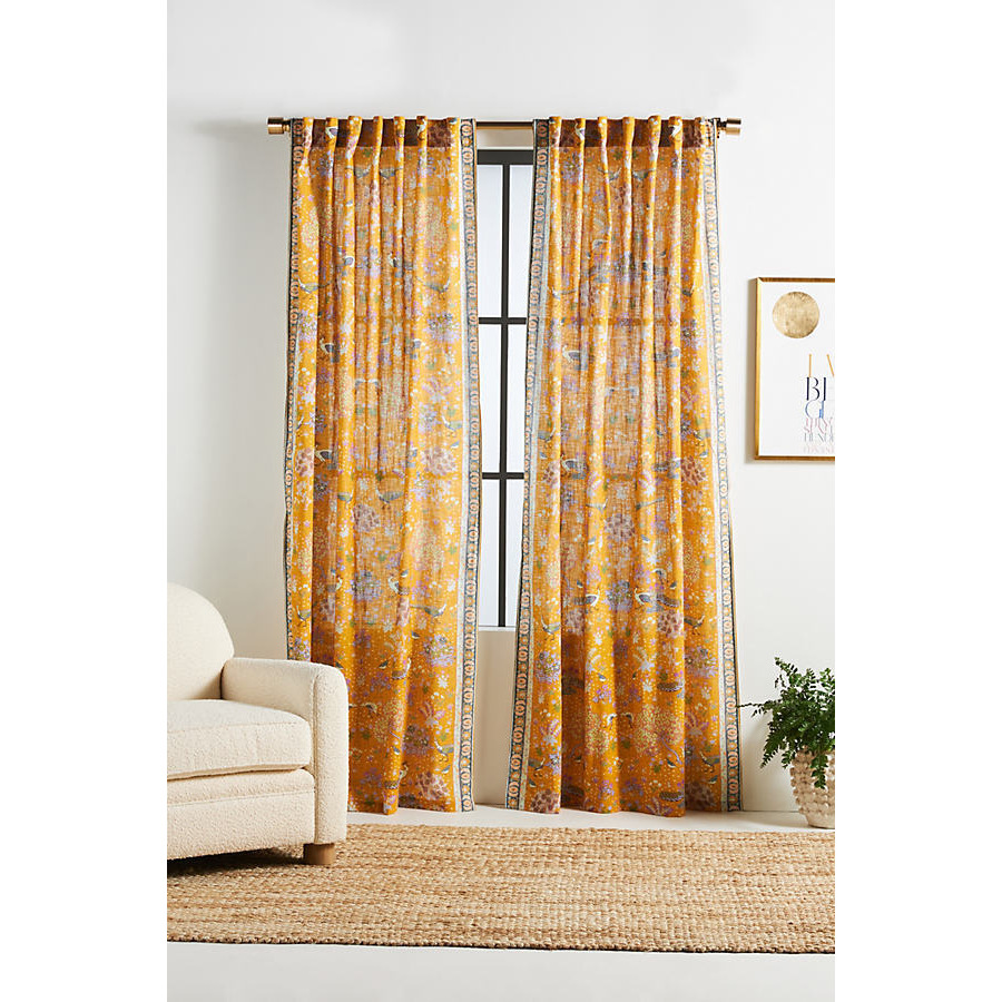 Darby Semi-Sheer Floral Curtain - image 1