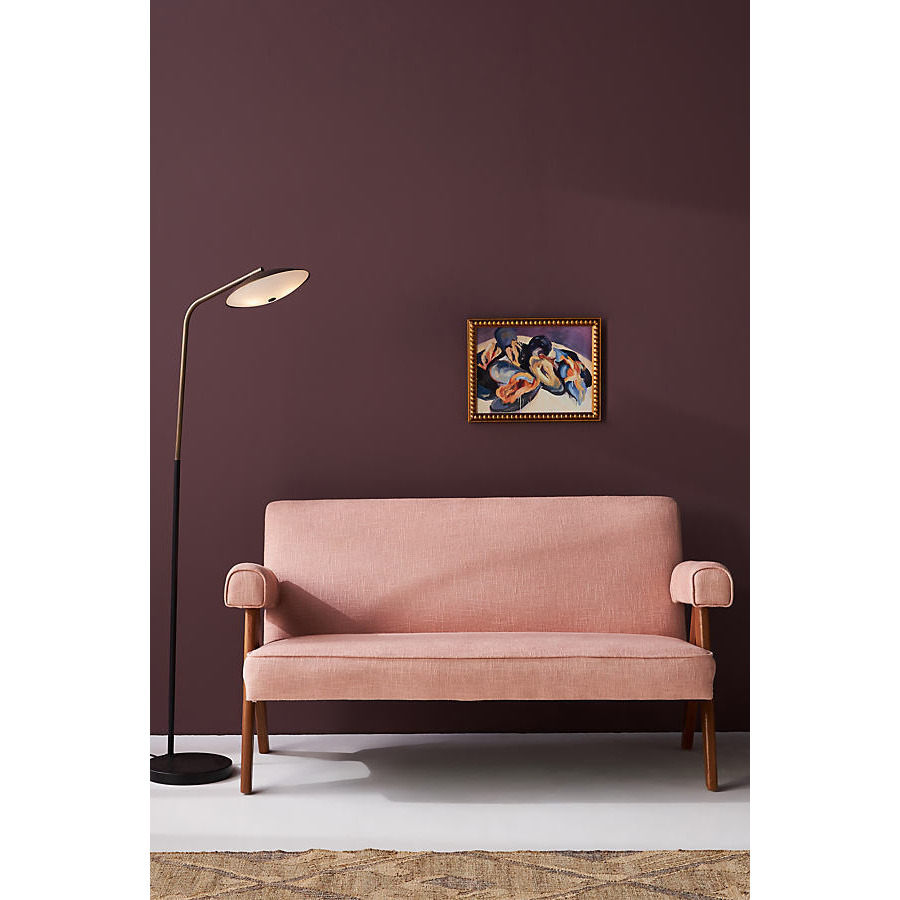 Ashton Linen Upholstered Teak Sofa - image 1