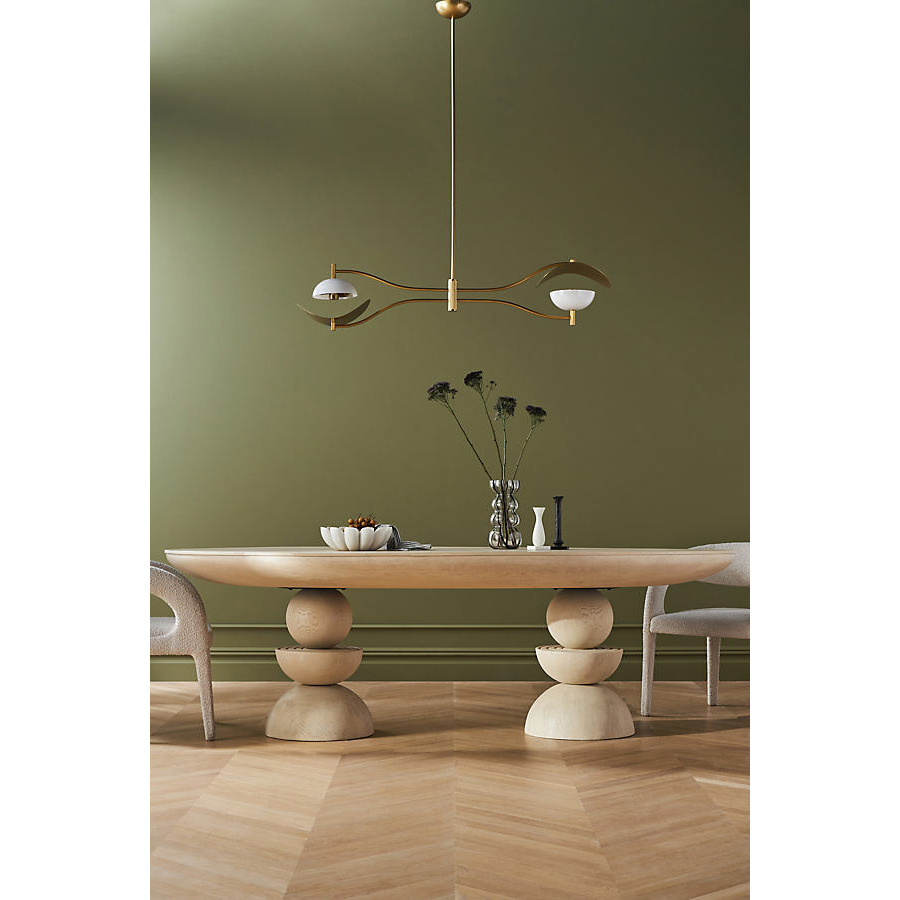 Sonali Double Pedestal Ash Wood Oval Dining Table
