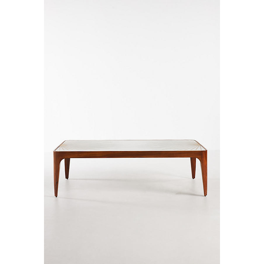 Brass Starburst Rectangular Coffee Table