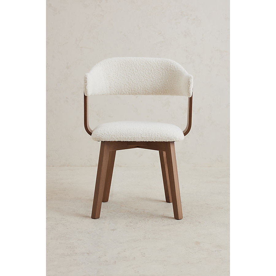 Brooke Boucle-Upholstered FSC Beech Wood Swivel Dining Chair - image 1