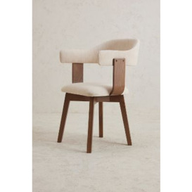 Brooke Cotton-Upholstered FSC Beech Wood Swivel Dining Chair - thumbnail 2