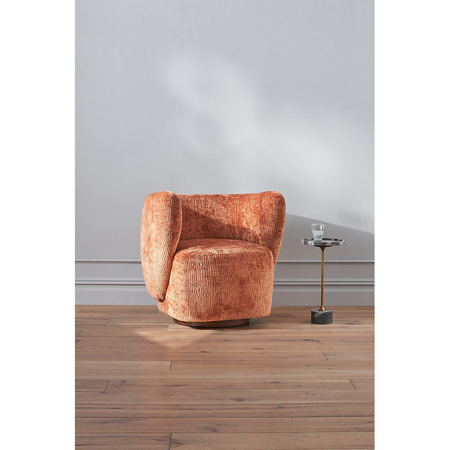 Doris Chenille Swivel Accent Chair - image 1