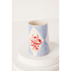 Poppy Almond for Damson Madder Hand-Painted Floral Round Ceramic Vase - thumbnail 1