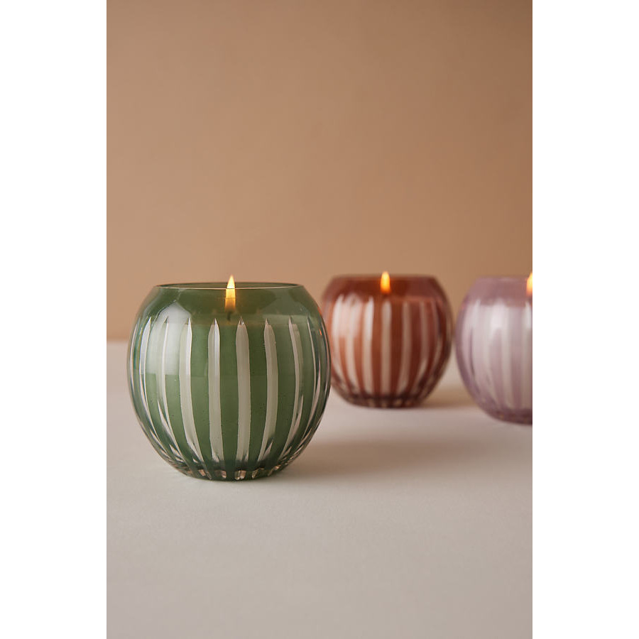 Round Etched Tinted Glass Candle - image 1