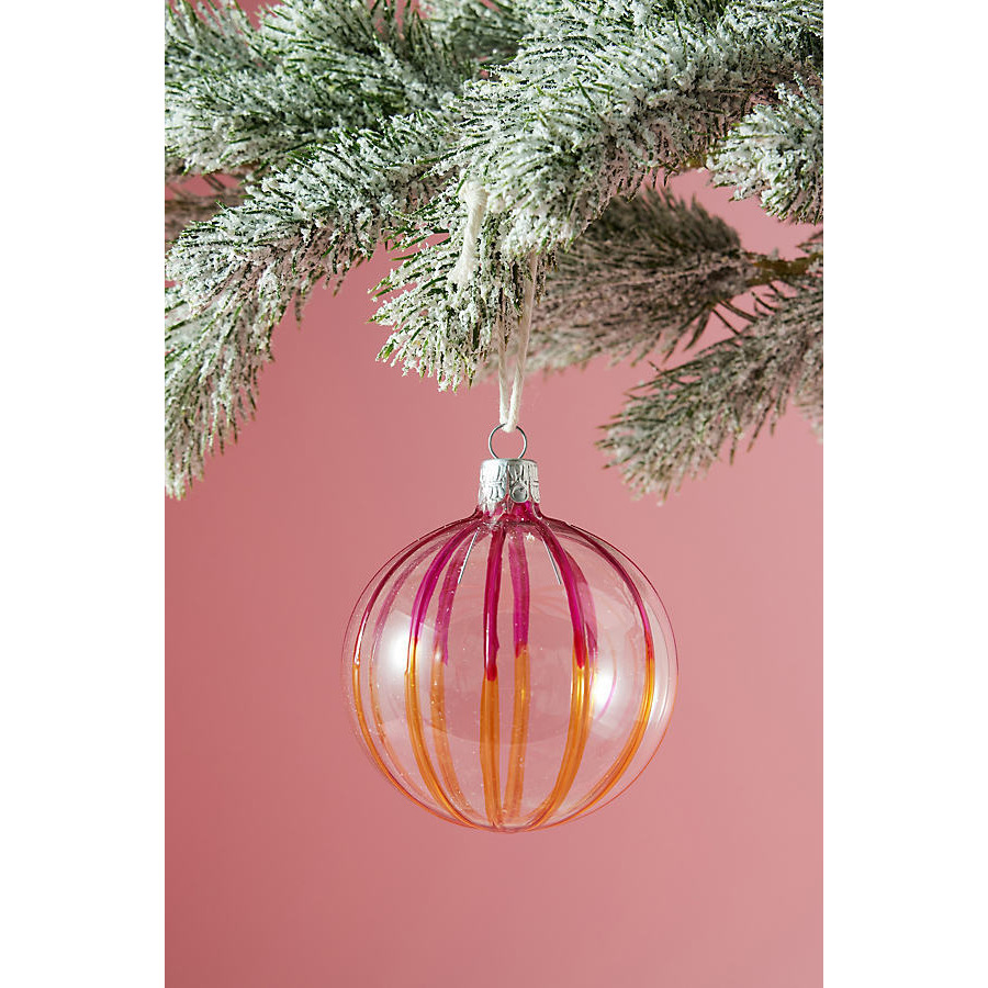 The Conscious Stripe Glass Bauble Christmas Tree Decoration - image 1