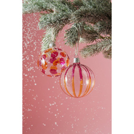 The Conscious Stripe Glass Bauble Christmas Tree Decoration - thumbnail 2