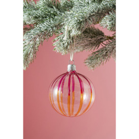 The Conscious Stripe Glass Bauble Christmas Tree Decoration - thumbnail 1