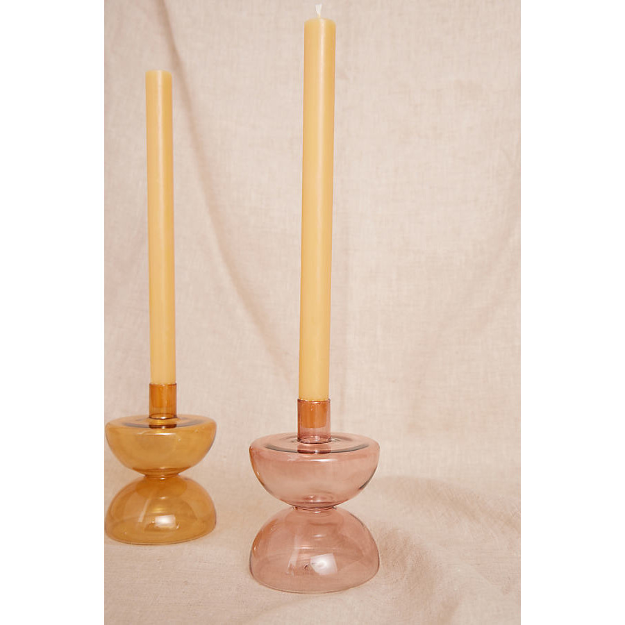 Pale Pink Twisted Candle Holder