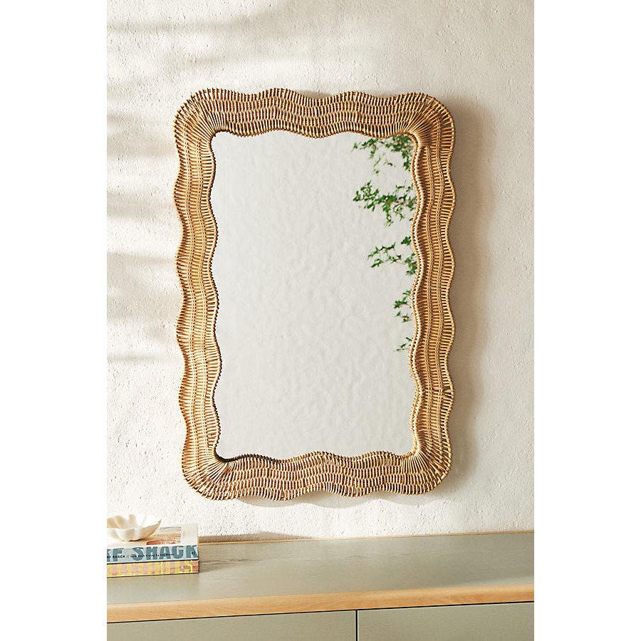Linden Scalloped Rattan Wall Mirror