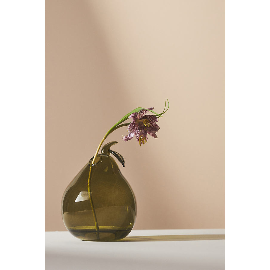 Autumn Glass Pear Bud Vase