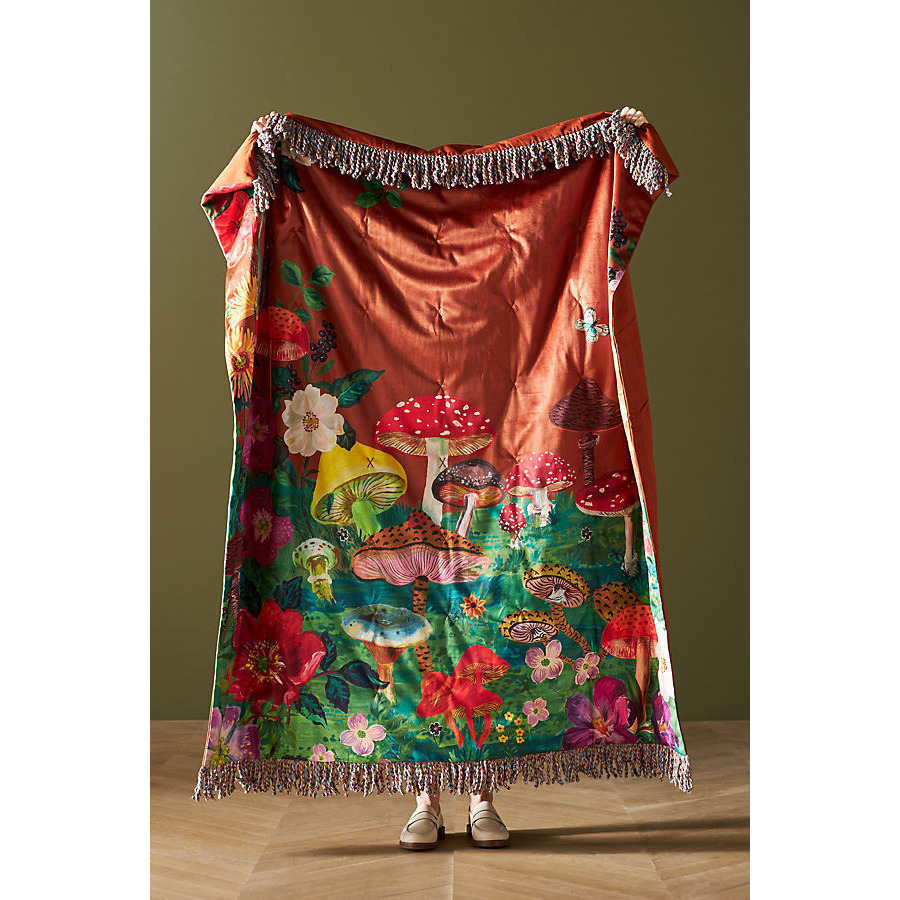 Nathalie Lete for Anthropologie Velvet Tassel Throw Blanket