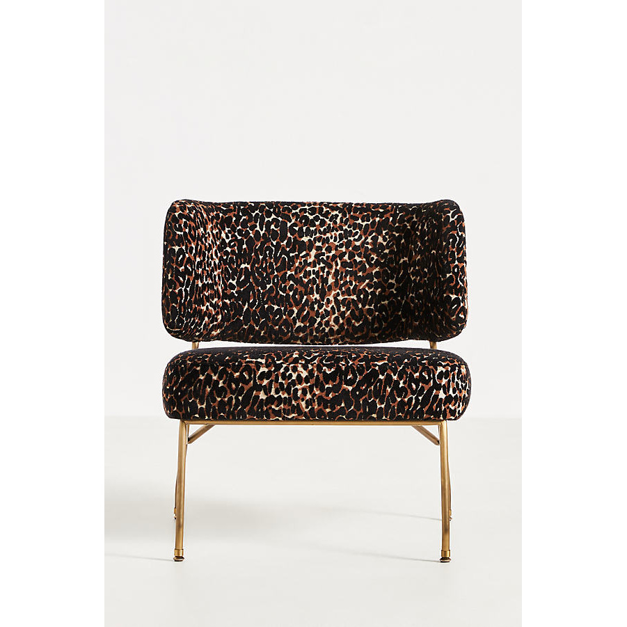 Frannie Velvet Leopard Print Accent Chair