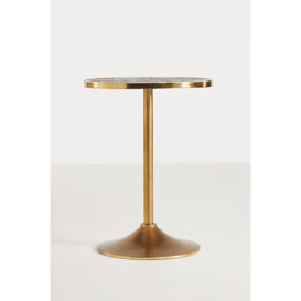 Shoal Inlay Brass Round Side Table - thumbnail 1