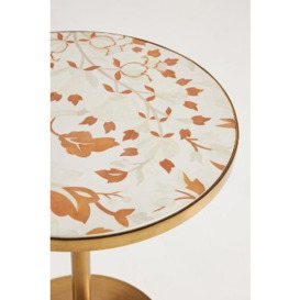 Shoal Inlay Brass Round Side Table - thumbnail 2