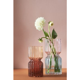 Two-Tone Ribbed Glass Vase - thumbnail 2