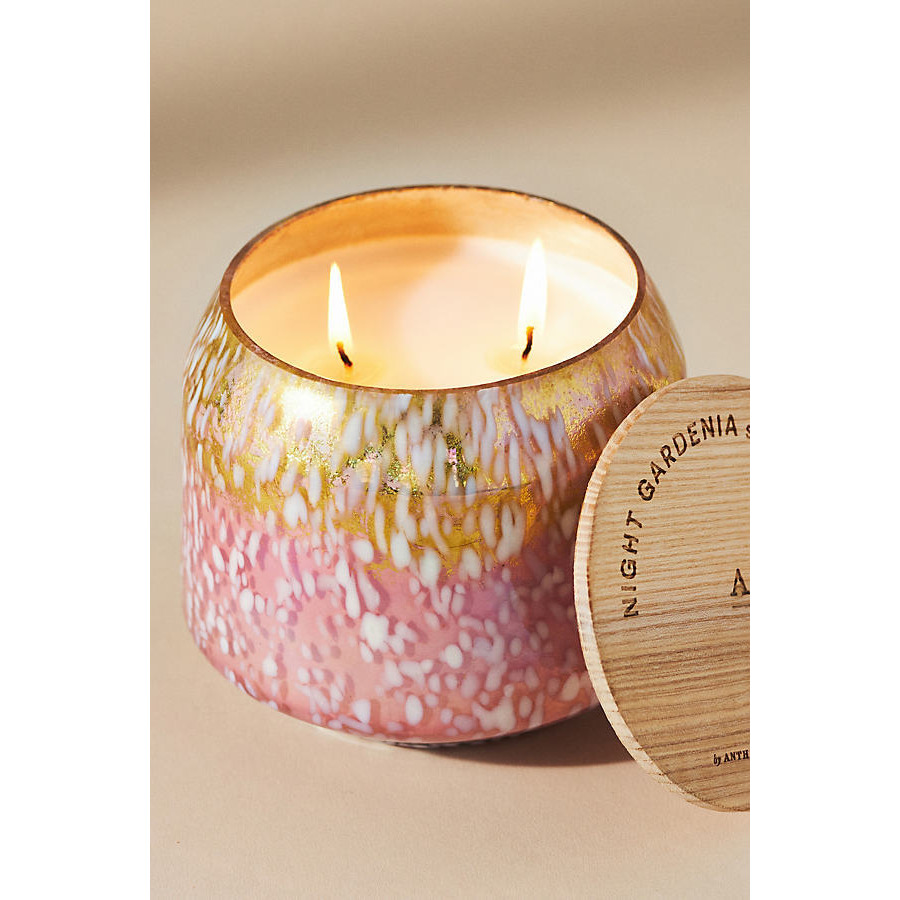 By Anthropologie Floral Night Gardenia Glass Jar Candle - image 1