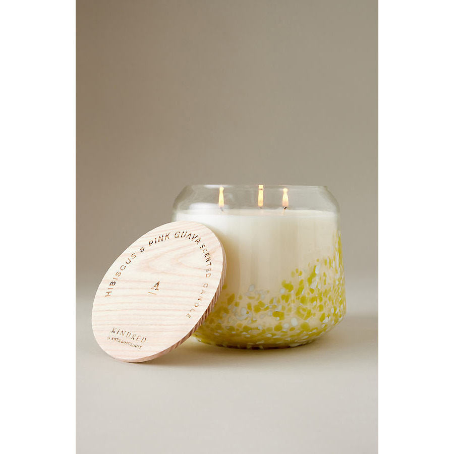 By Anthropologie Fresh Hibiscus & Pink Guava Glass Jar Candle - image 1