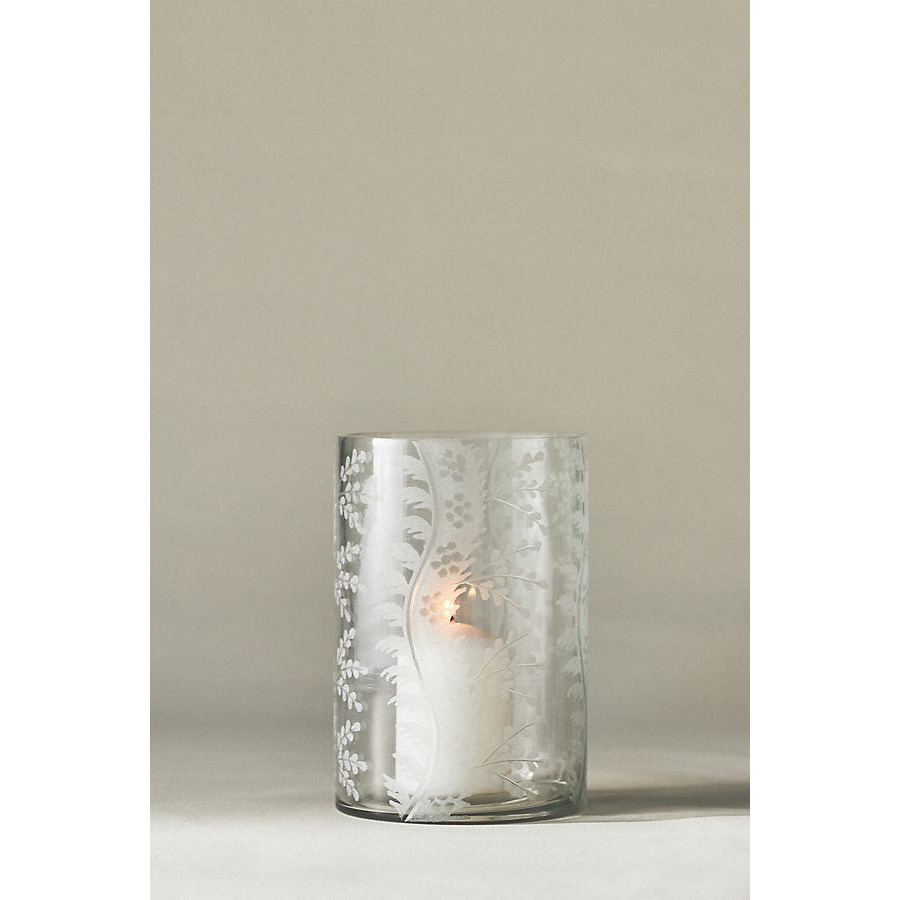 Cassia Glass Hurricane Pillar Candle Holder - image 1