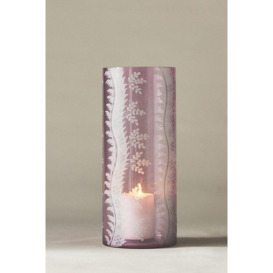 Cassia Glass Hurricane Pillar Candle Holder - thumbnail 1