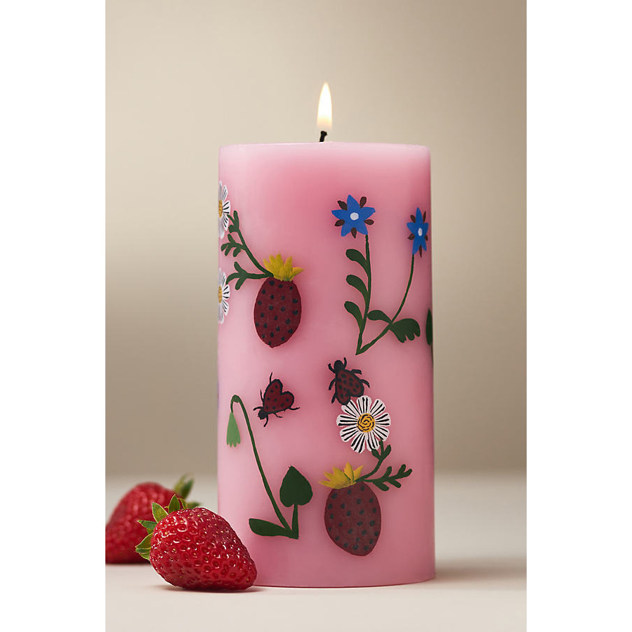 Faye Floral Pillar Candle - image 1