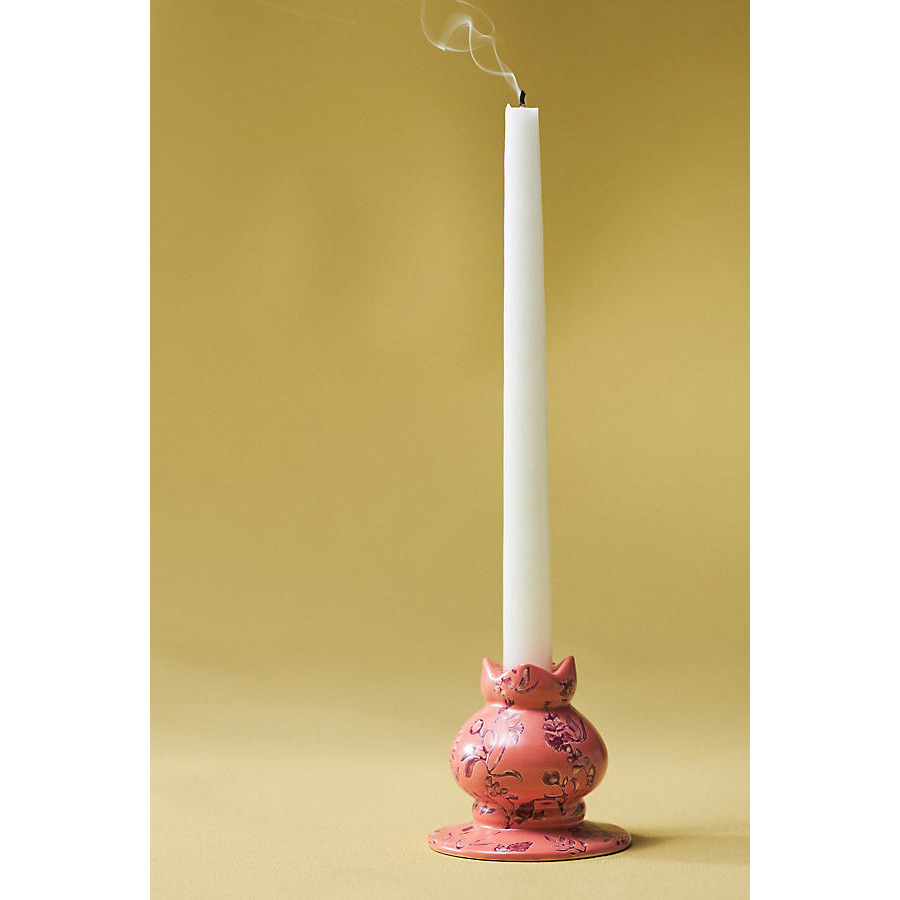 Amanda Pink Ceramic Taper Candle Holder - image 1