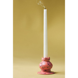 Amanda Pink Ceramic Taper Candle Holder - thumbnail 1