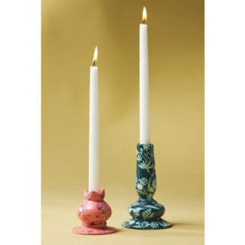 Amanda Blue Ceramic Taper Candle Holder - thumbnail 2