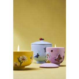 Faye Floral Jasmine Blossom Yellow Ceramic Candle - thumbnail 2