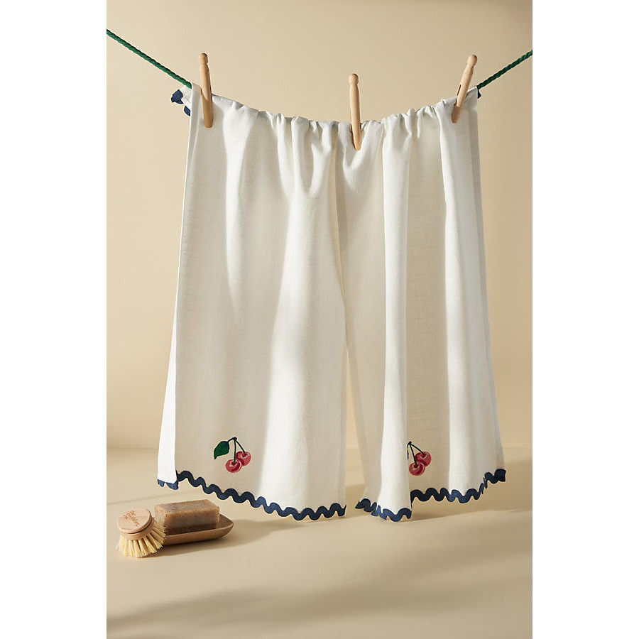 Maeve Embroidered Cherries Hand Towels, Set of 2 - image 1