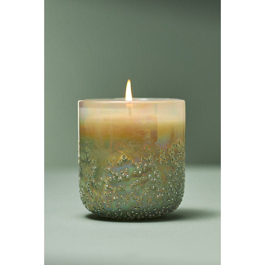Elea Woody Mahogany Sage & Coconut Beaded Glass Candle - image 1