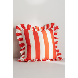 Maeve Striped Ruffle Indoor/Outdoor Cushion