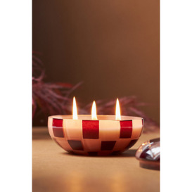 Reese Fruity Pomegranate Cider Checkered Glass Candle