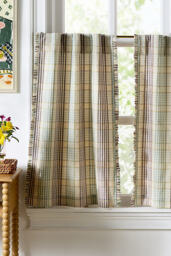 By Anthropologie Tucker Ruffle Edge Cotton Cafe Curtains, Set of 2 - thumbnail 1